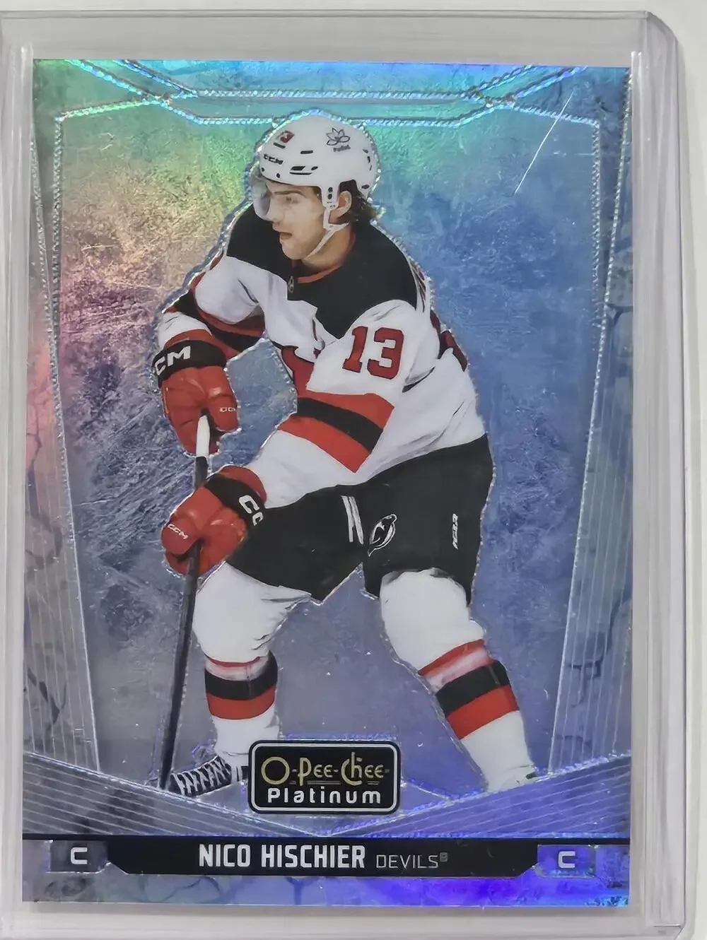 2022-23 O-Pee-Chee Platinum Nico Hischier Arctic Freeze #89 LE 36/99